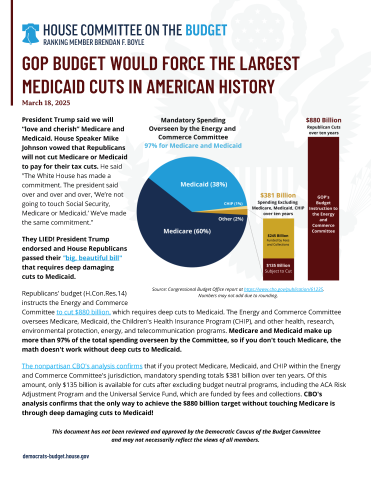 Graphic highlighting Republican budget priorities