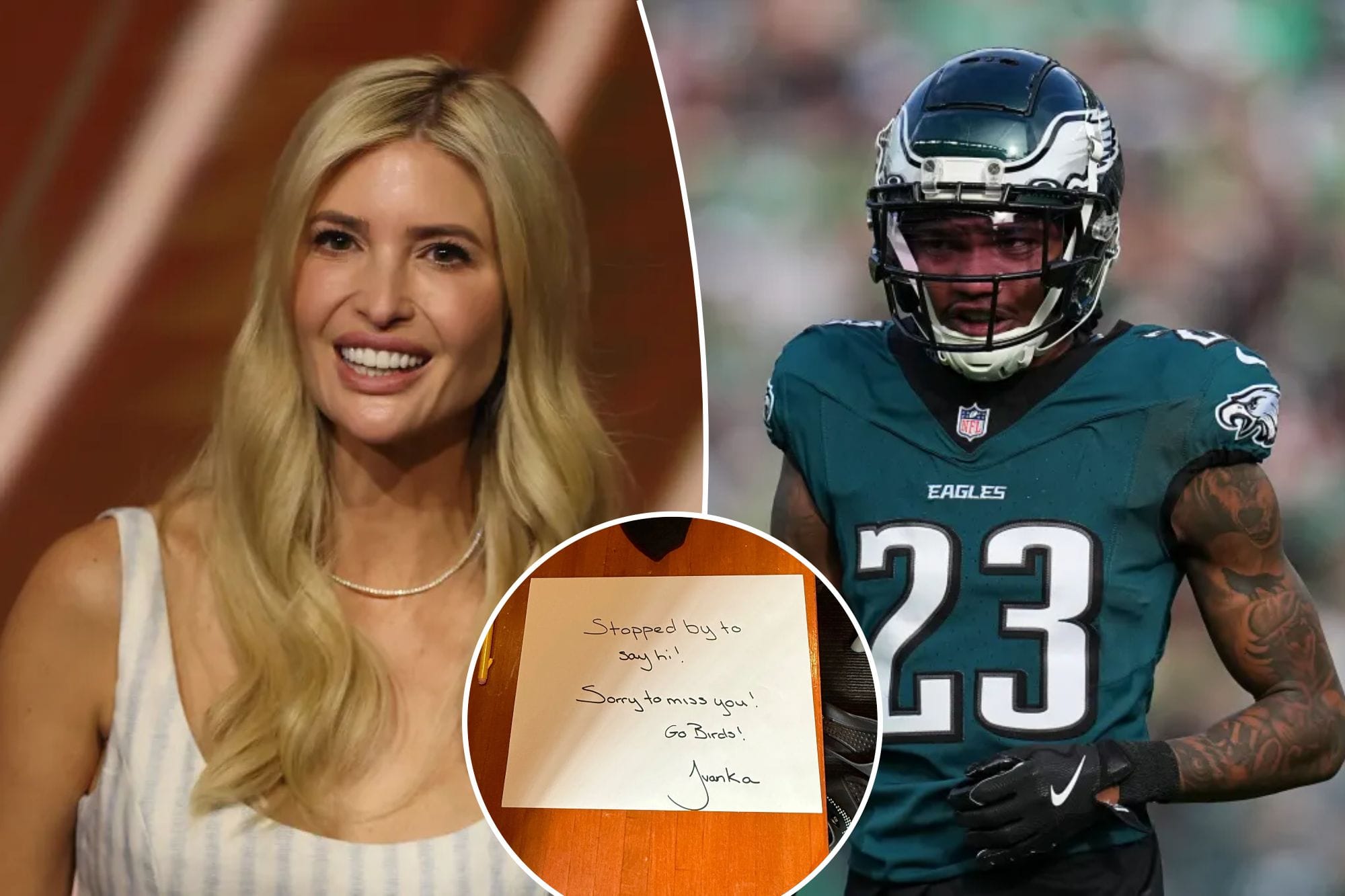 Ivanka Trump visits Philadelphia Eagles' locker room looking ...