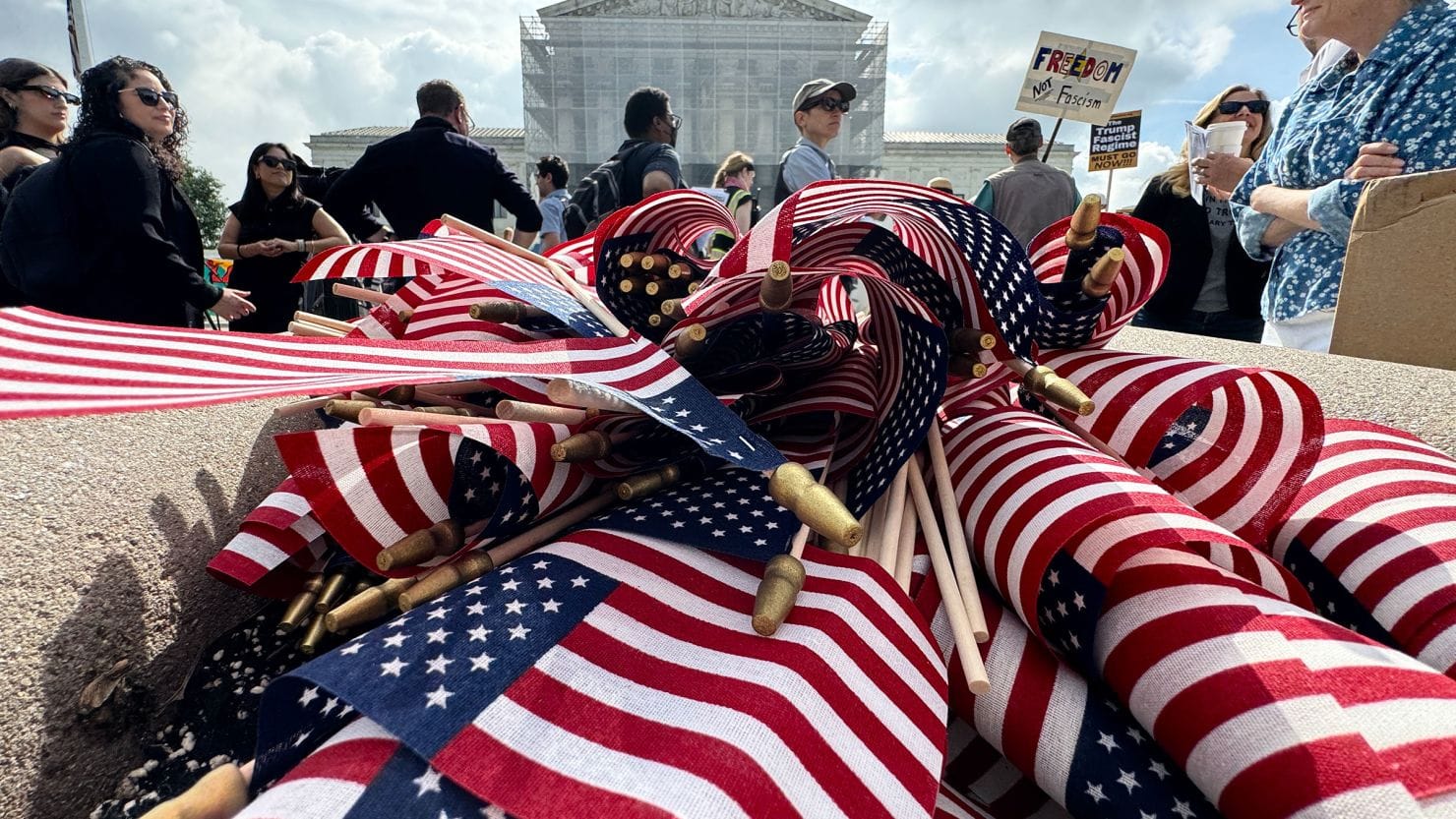 Supreme Court justices during oral arguments on birthright citizenship