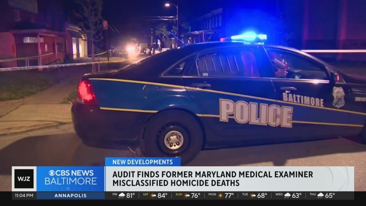 Audit finds former Maryland medical examiner misclassified homicide deaths