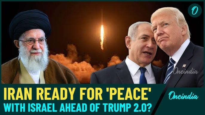 Trump and Khamenei side-by-side graphics