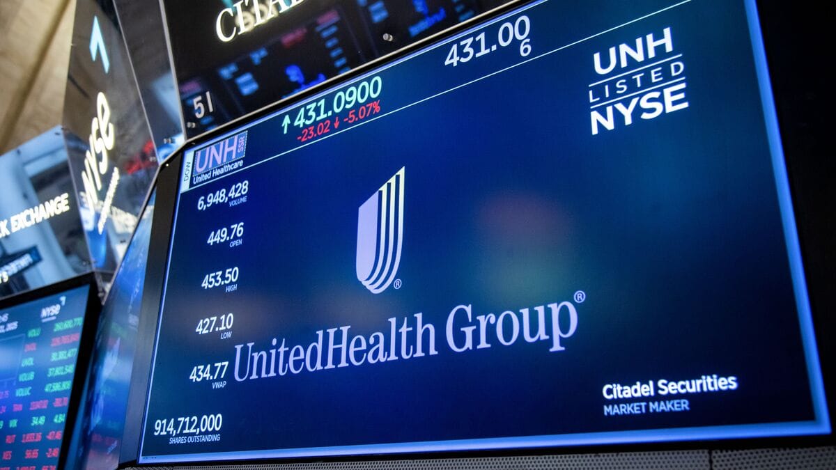 UnitedHealth stocks plummeting on trading charts