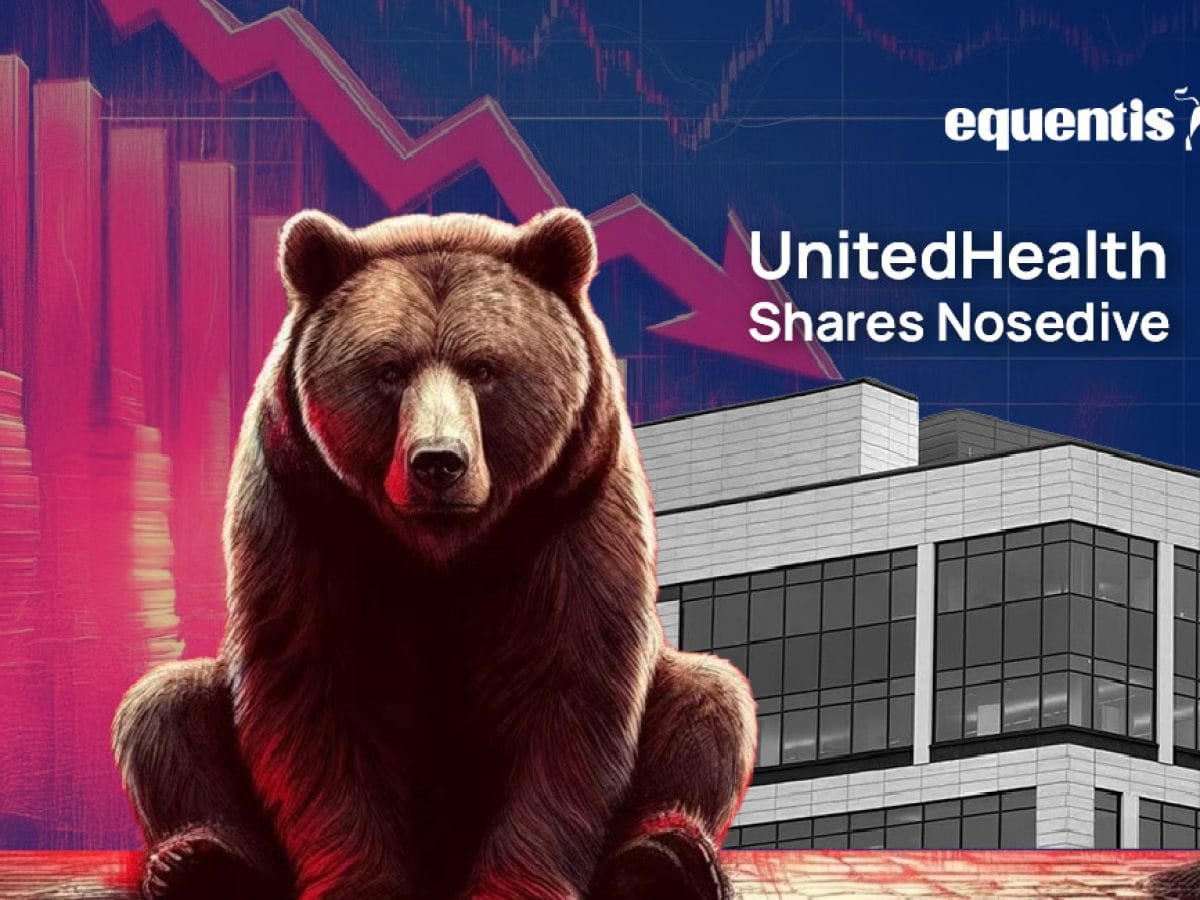 UnitedHealth stock crash chart showing $300 billion loss