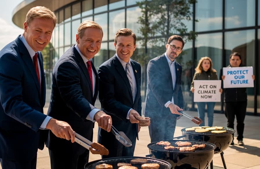 Republicans Grill Burgers Outside Climate Summit To 'Prove a Point'